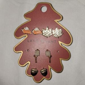 Lane Bryant Gold and Orange Autumn Earring Set